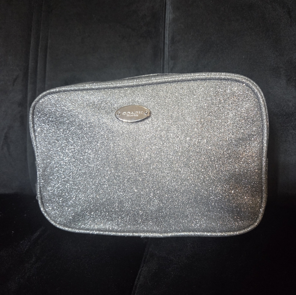 Coach Shimmering Silver Cosmetic Bag